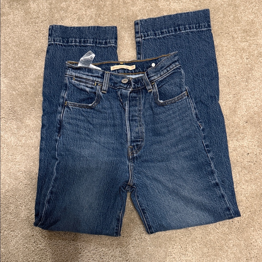 Levi's High Rise Dark Blue Jeans 12 1/2 waist 27 inseam Brand New New